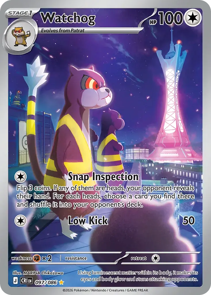 Watchog Chaos Rising Pokemon card