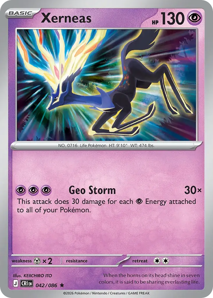 Xerneas Chaos Rising Pokemon card