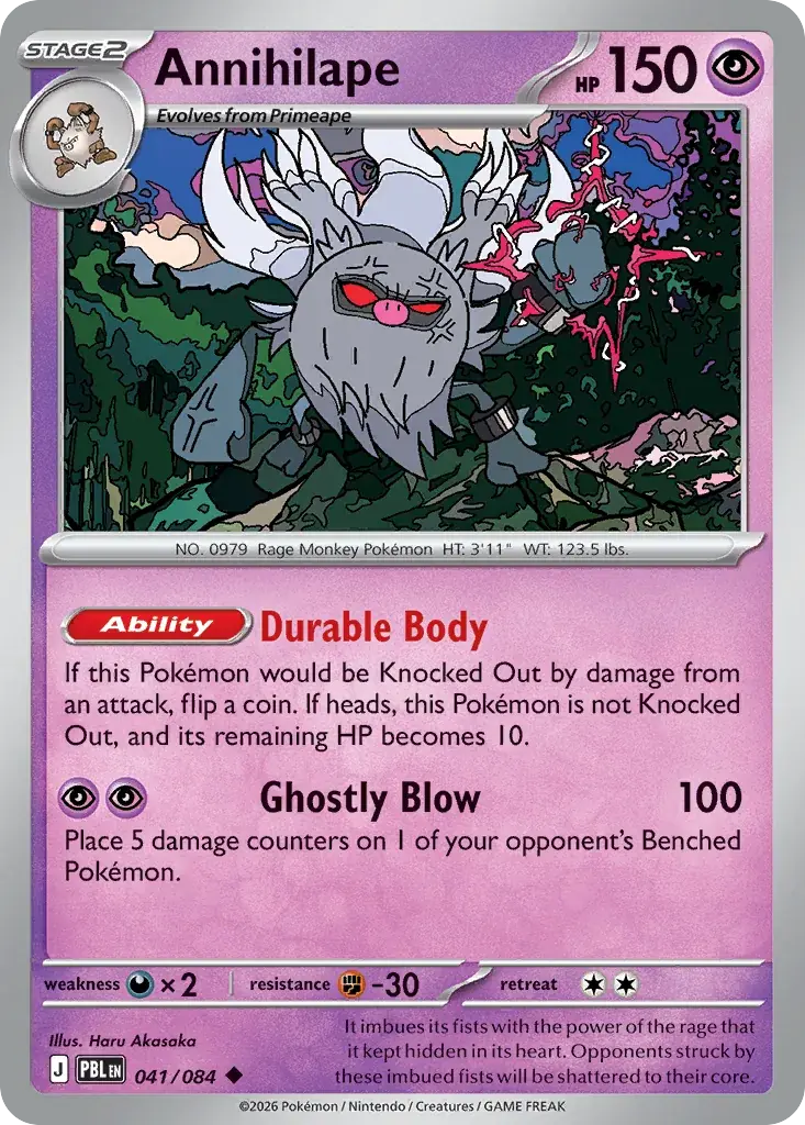 Annihilape Pitch Black Pokemon card