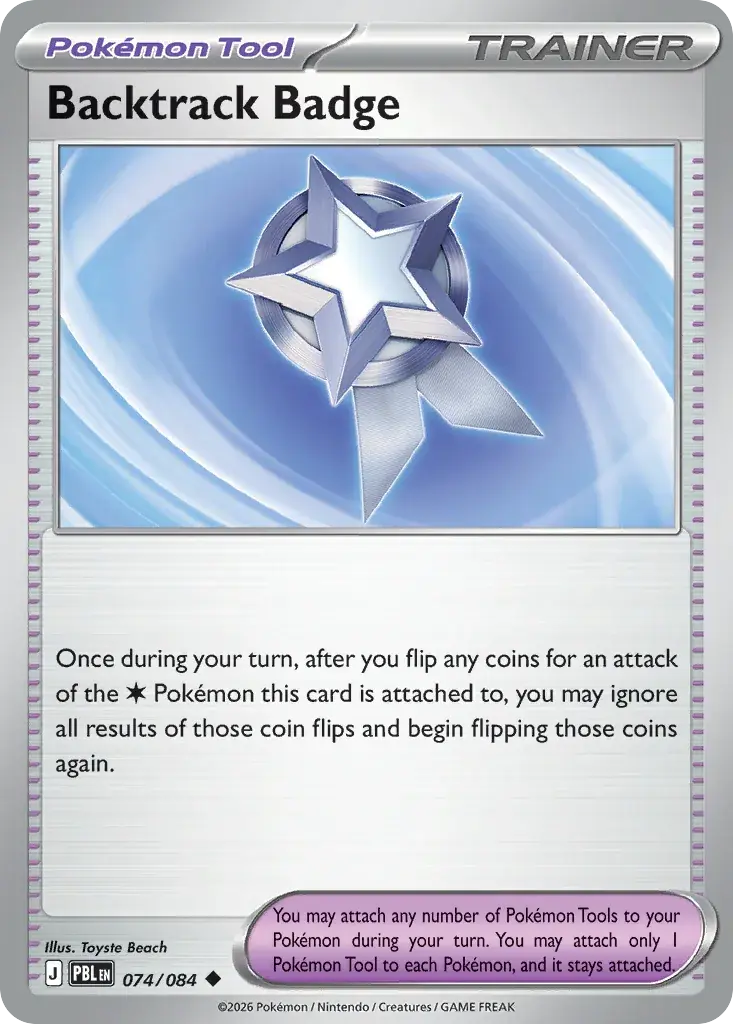 Backtrack Badge Pitch Black Pokemon card