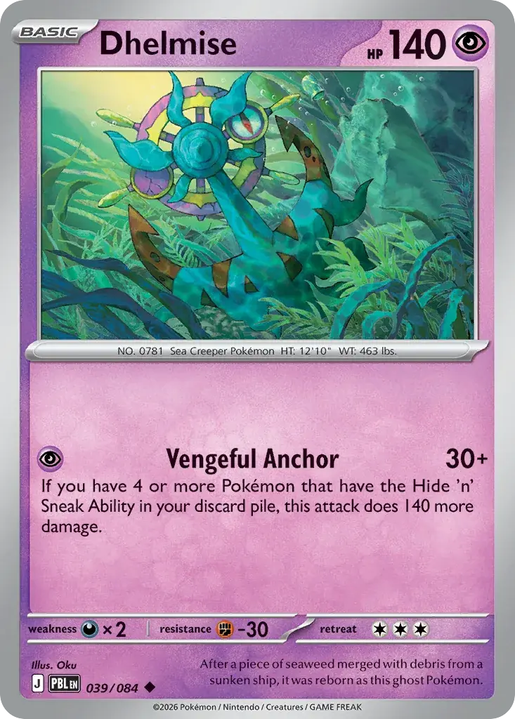 Dhelmise Pitch Black Pokemon card