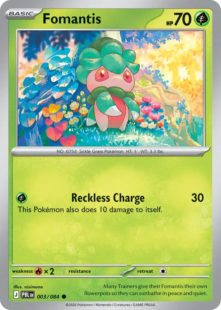 Fomantis Pitch Black Pokemon card
