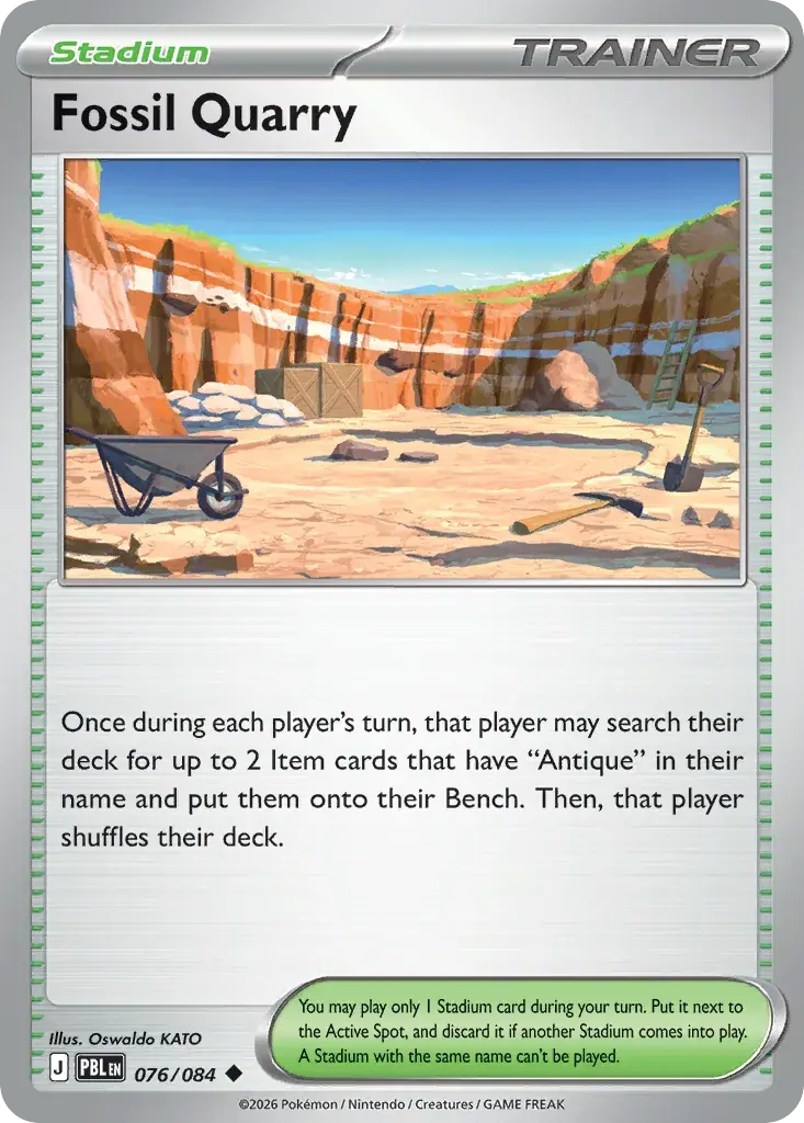 Fossil Quarry Pitch Black Pokemon card
