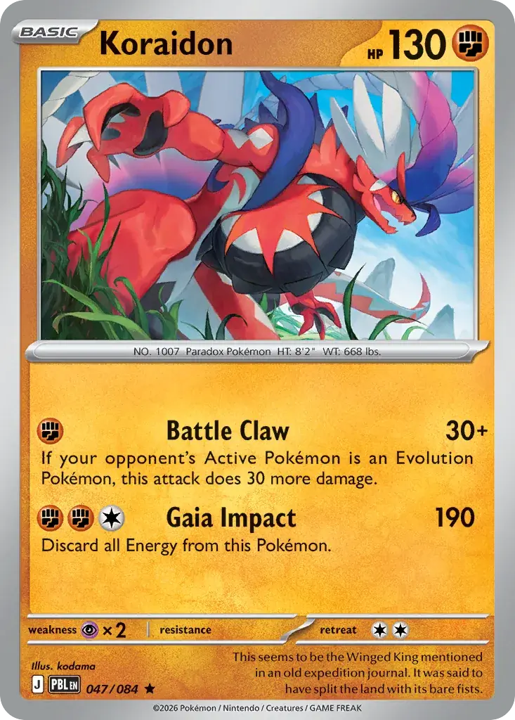 Koraidon Pitch Black Pokemon card