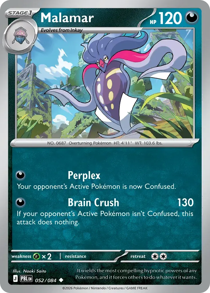 Malamar Pitch Black Pokemon card