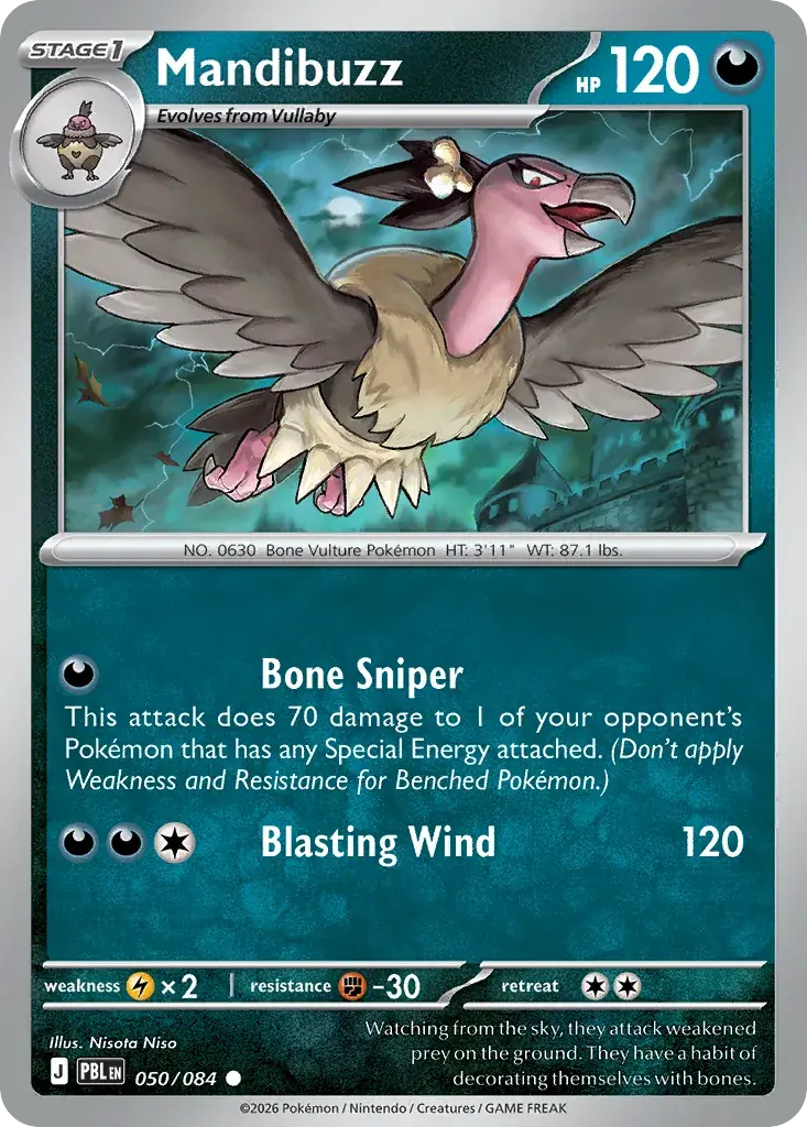 Mandibuzz Pitch Black Pokemon card