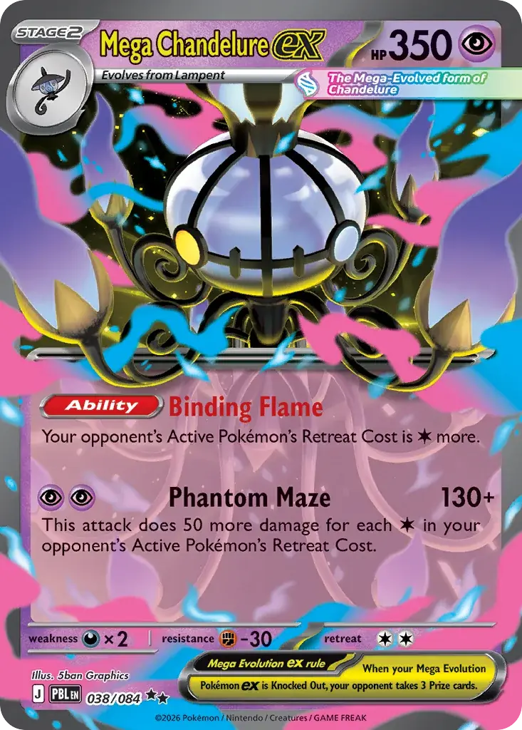Mega Chandelure ex Pitch Black Pokemon card