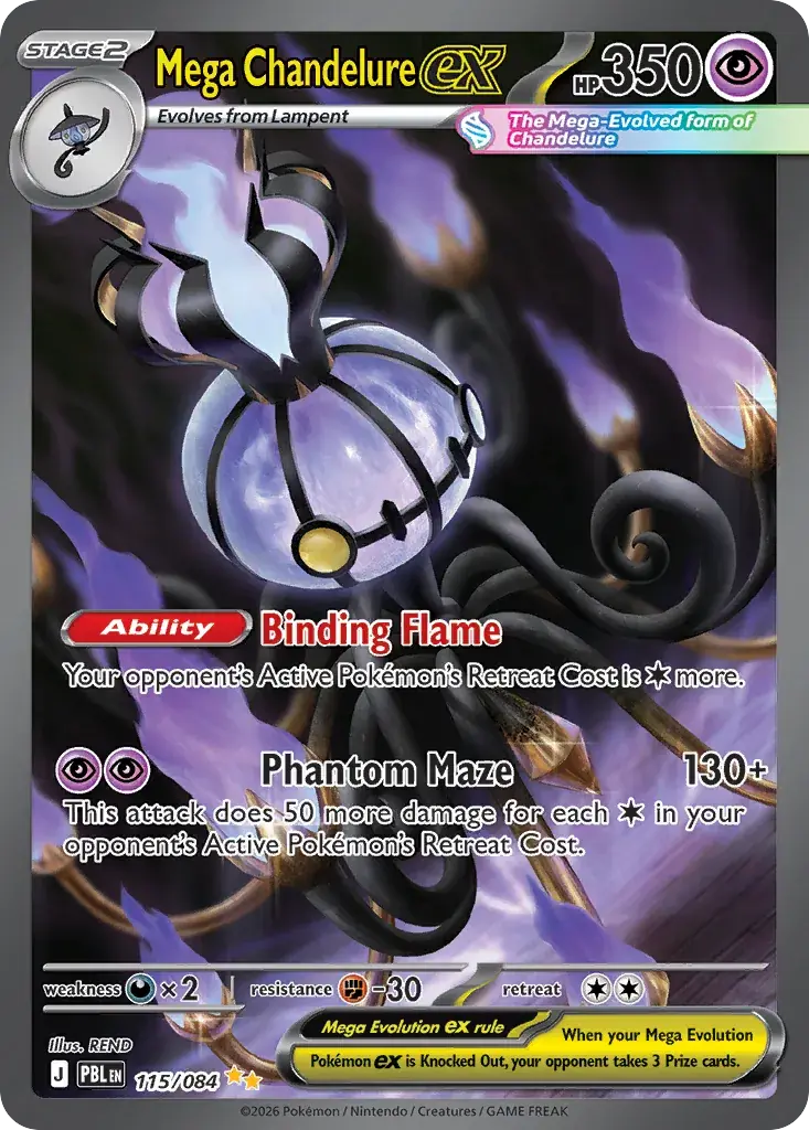 Mega Chandelure ex Pitch Black Pokemon card