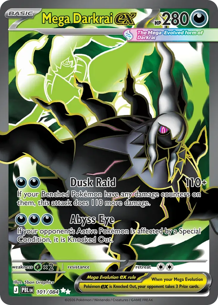 Mega Darkrai ex Pitch Black Pokemon card