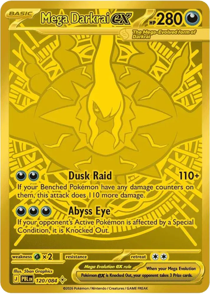 Mega Darkrai ex Pitch Black Pokemon card