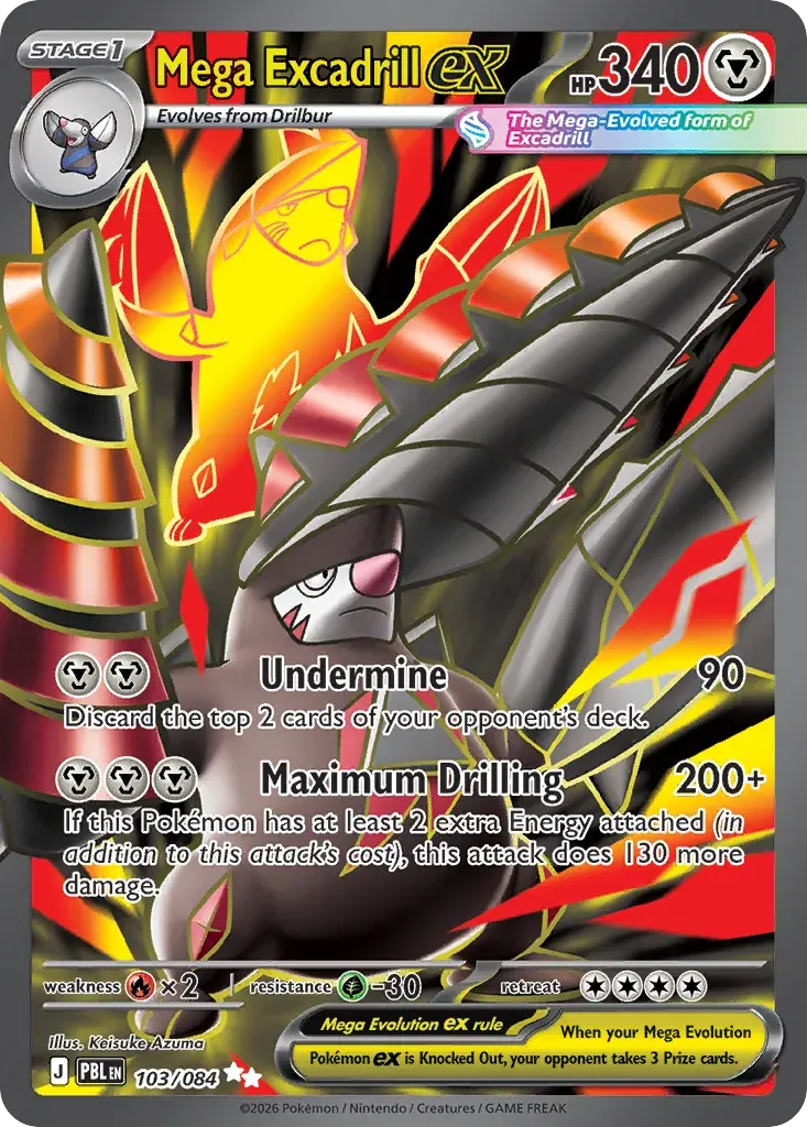 Mega Excadrill ex Pitch Black Pokemon card