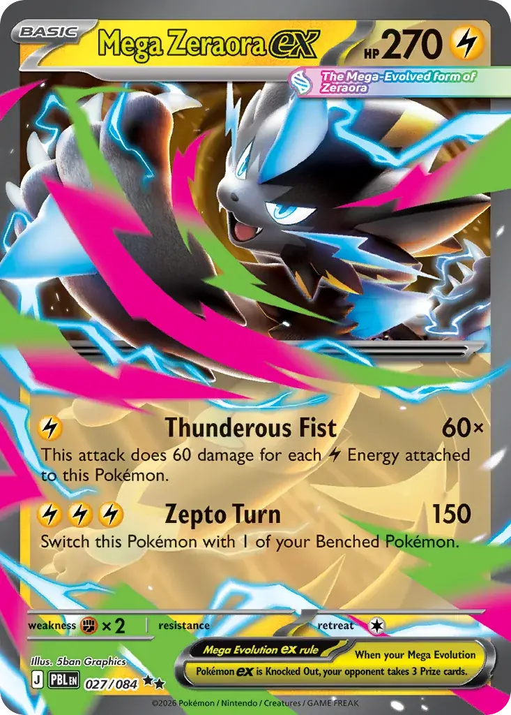 Mega Zeraora ex Pitch Black Pokemon card