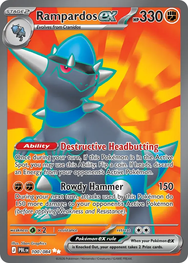 Rampardos ex Pitch Black Pokemon card