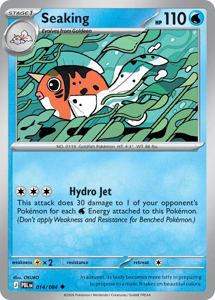 Seaking Pitch Black Pokemon card