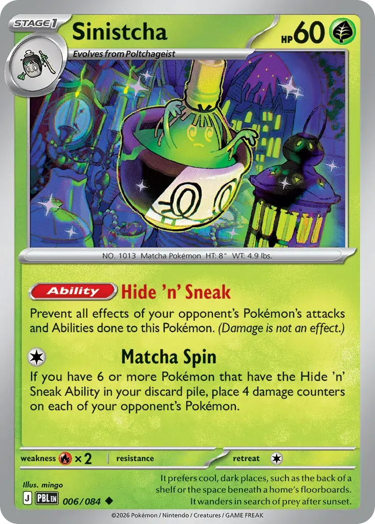 Sinistcha Pitch Black Pokemon card