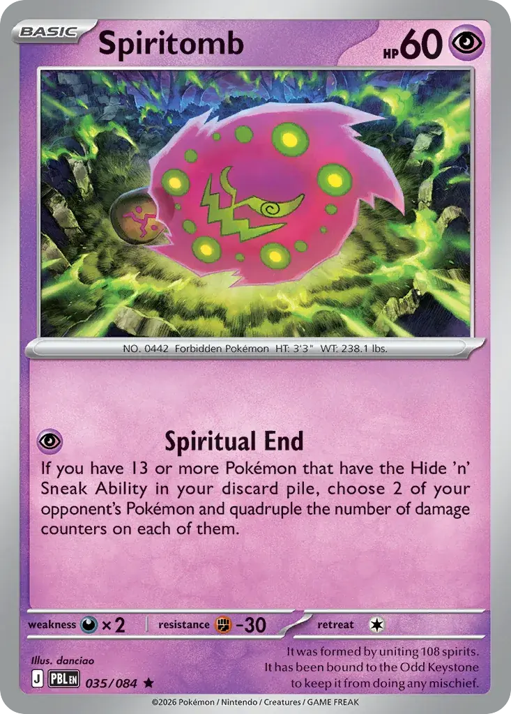 Spiritomb Pitch Black Pokemon card