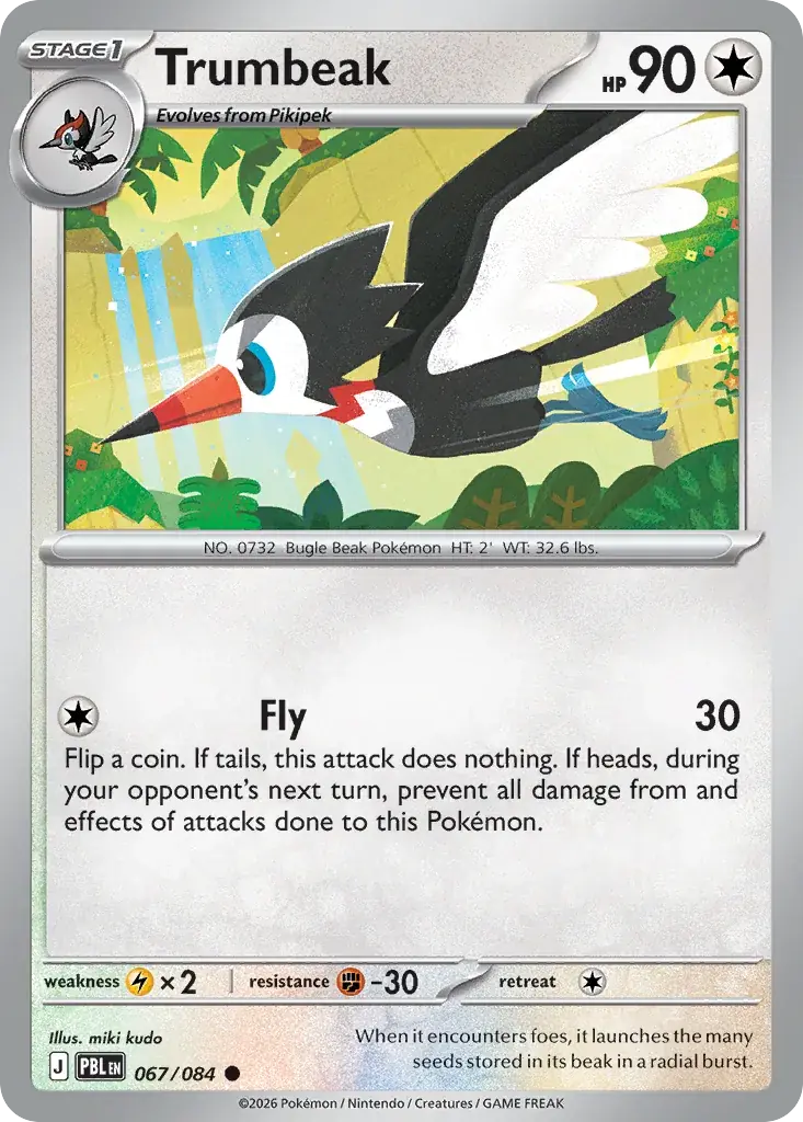 Trumbeak Pitch Black Pokemon card