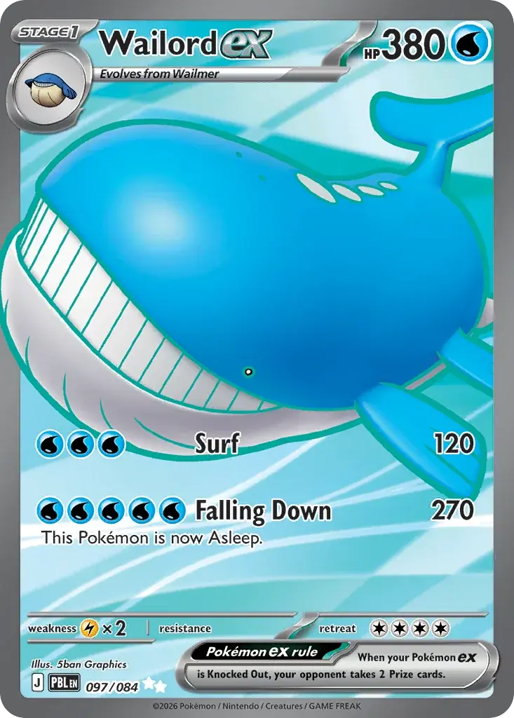 Wailord ex Pitch Black Pokemon card