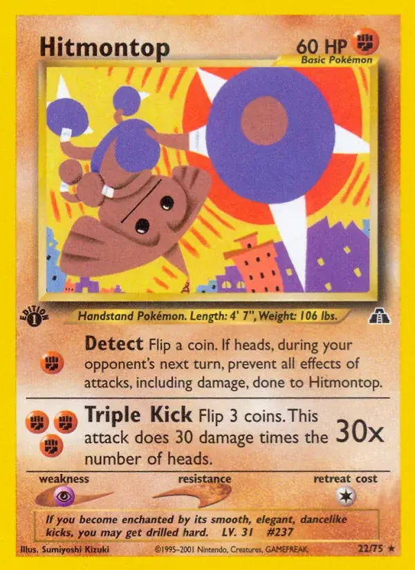 Hitmontop Neo Discovery Pokemon card