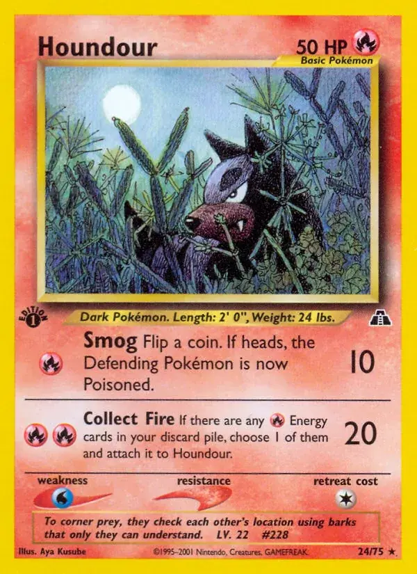 Houndour Neo Discovery Pokemon card