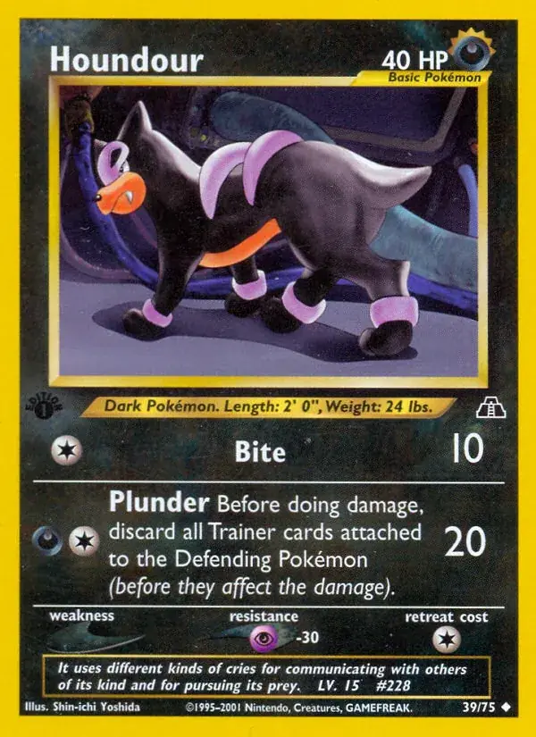 Houndour Neo Discovery Pokemon card