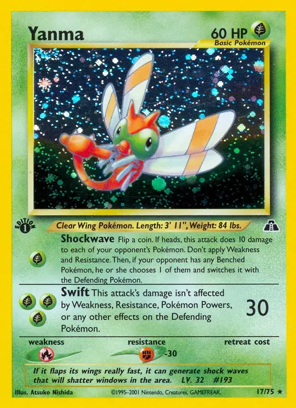 Yanma Neo Discovery Pokemon card