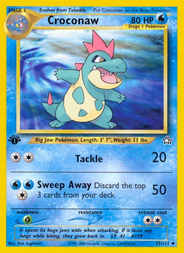 Croconaw Neo Genesis Pokemon card