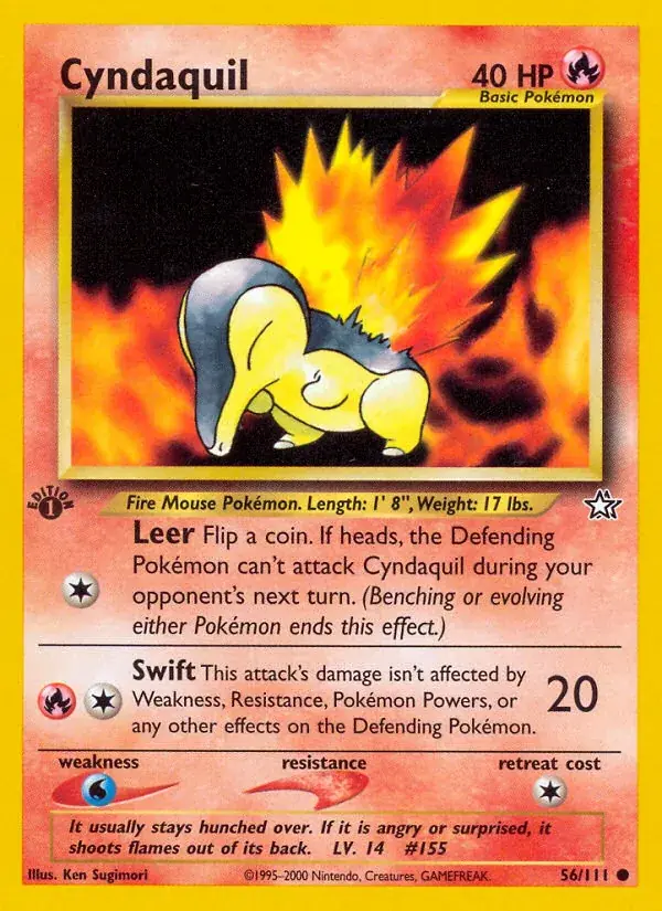 Cyndaquil Neo Genesis Pokemon card