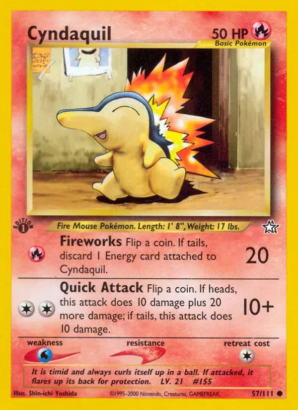 Cyndaquil Neo Genesis Pokemon card