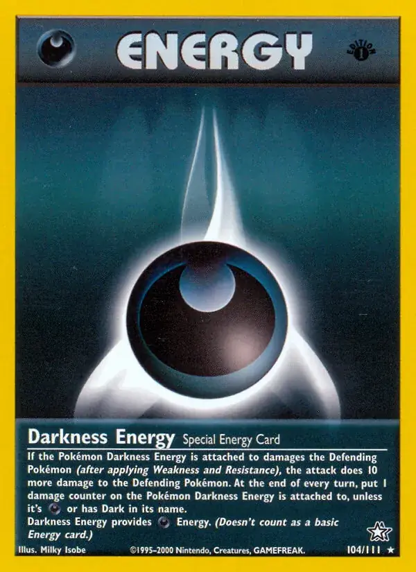 Darkness Energy Neo Genesis Pokemon card