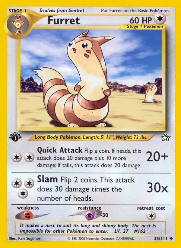 Furret Neo Genesis Pokemon card