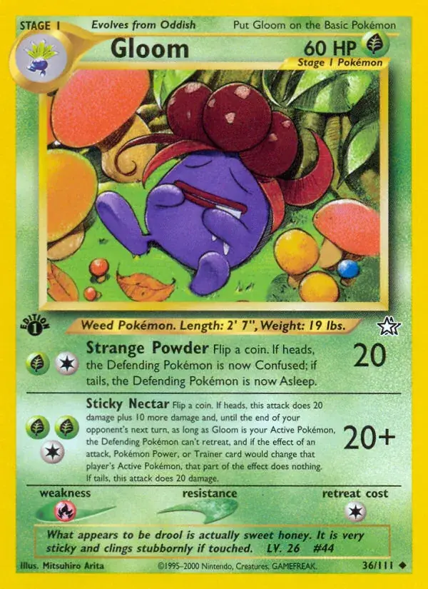 Gloom Neo Genesis Pokemon card