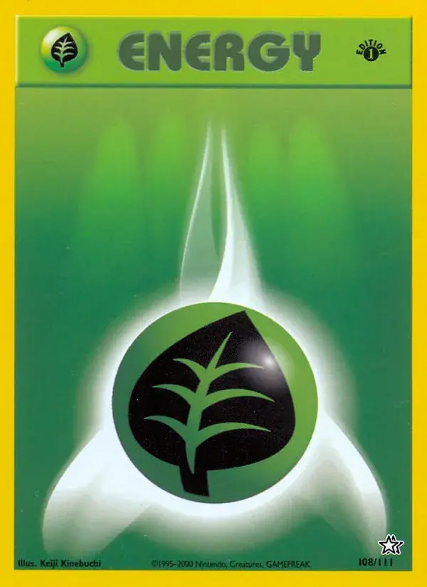 Grass Energy Neo Genesis Pokemon card