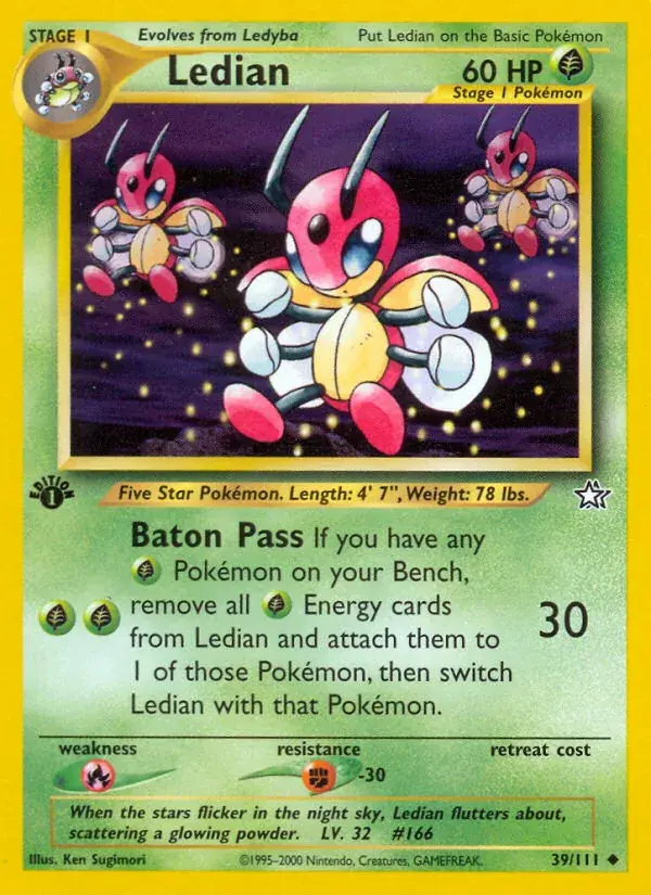 Ledian Neo Genesis Pokemon card