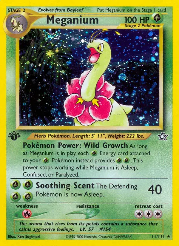 Meganium Neo Genesis Pokemon card
