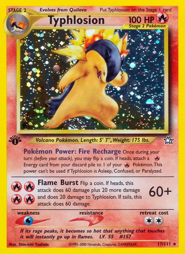 Typhlosion Neo Genesis Pokemon card