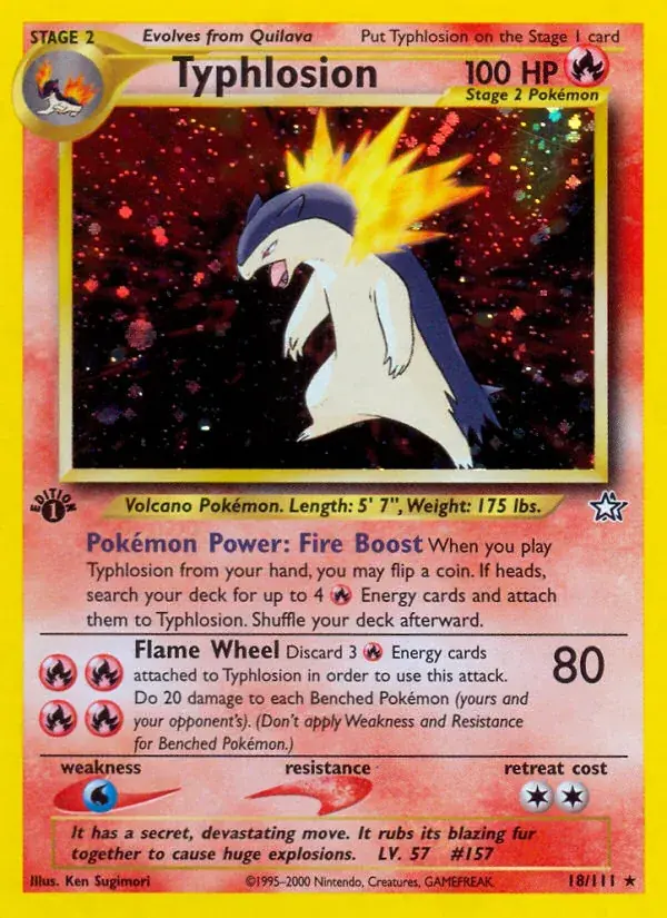 Typhlosion Neo Genesis Pokemon card