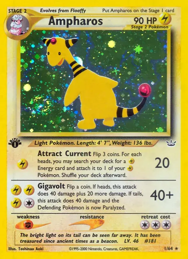 Ampharos Neo Revelation Pokemon card