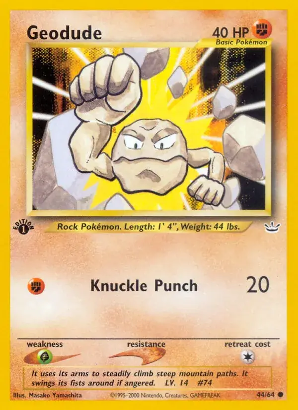 Geodude Neo Revelation Pokemon card