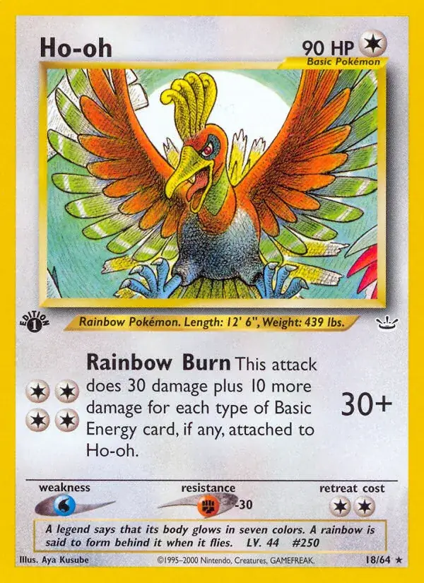 Ho-oh Neo Revelation Pokemon card