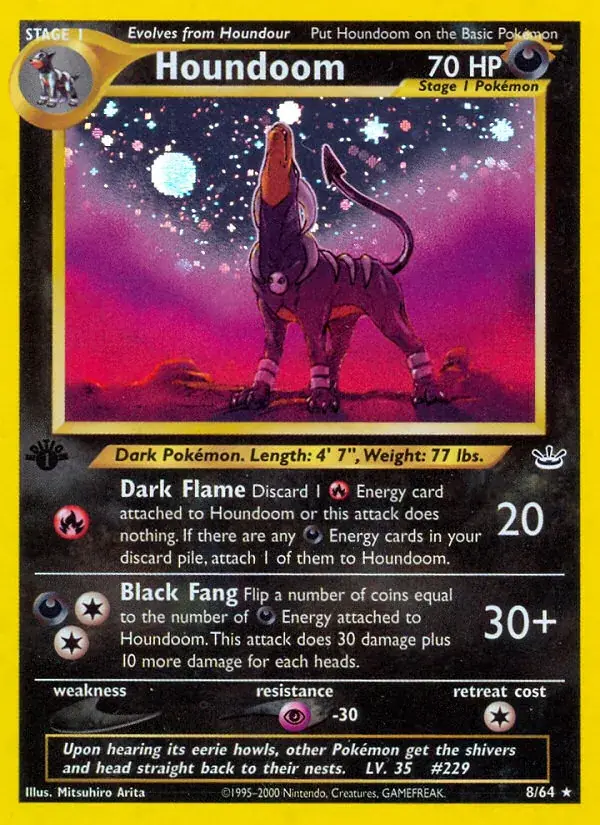 Houndoom Neo Revelation Pokemon card