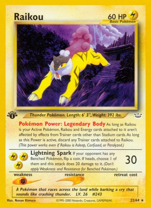 Raikou Neo Revelation Pokemon card