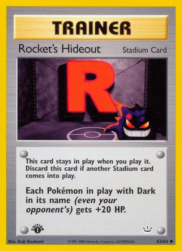 Rocket's Hideout Neo Revelation Pokemon card