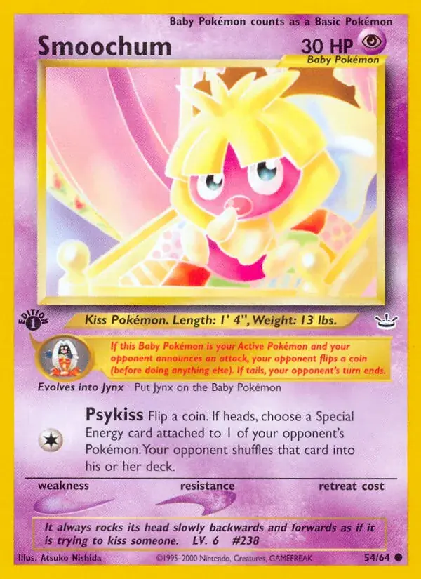 Smoochum Neo Revelation Pokemon card