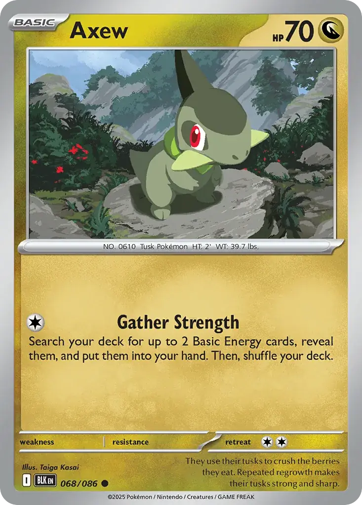 Axew Black Bolt Pokemon card