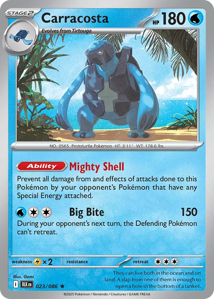 Carracosta Black Bolt Pokemon card