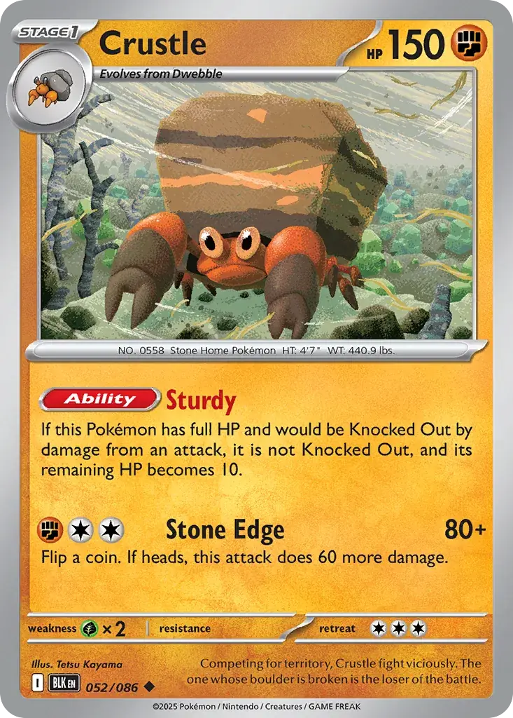 Crustle Black Bolt Pokemon card