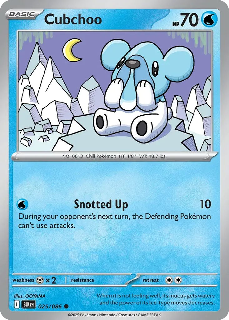 Cubchoo Black Bolt Pokemon card