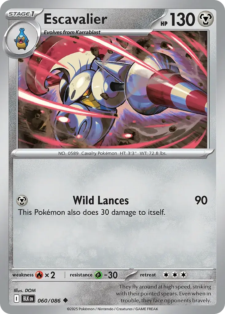 Escavalier Black Bolt Pokemon card
