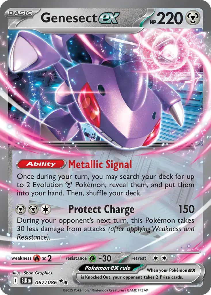 Genesect ex Black Bolt Pokemon card